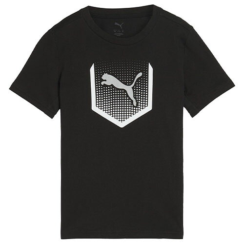 商品情報 プーマのエネルギーで冒険に挑戦するお子様のためのTシャツ。 ダイナミックなグラフィックラバープリントがエネルギッシュな印象を与えます。運動が大好きな子供たちのために、アクティブな日にあわせた脇下メッシュインサート入りのアイテムです。8歳以上のお子様におすすめのサイズ。 [素材]本体:コットン100%、サイドパネル:ポリエステル100%、衿:コットン70%ポリエステル30% 特徴 リサイクル素材使用：より良い未来への一歩として、20%以上のリサイクルコットン素材を使用しています。 詳細 程よいフィット感で快適な着心地のレギュラーフィット 本体:シングルジャージー レギュラー丈 クルーネック 半袖 PUMA Youth:8才以上のお子様にお勧めのサイズ サイズ：すそ周り/ゆき/後ろ丈/胸囲（cm） 120：70/30/45/72 130：76/31.5/49.5/78 140：82/33/54/84 150：88/35/57.5/90 160：94/37/61/96