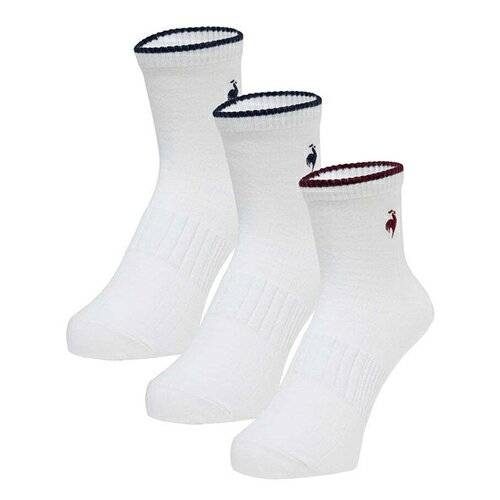 ルコック le coq sportif 3Pソックス ショート丈 トレーニング/ジム・カジュアル 靴下 ユニセックス LT5FSO30U-WH00