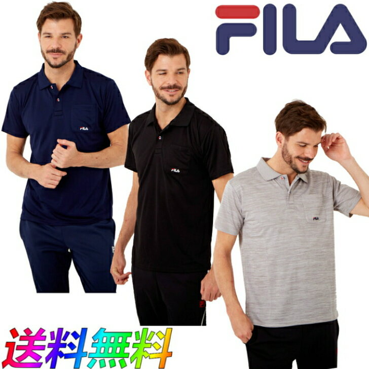 FILA フィラ PE メッシュ 半袖 ポロシャツ トレーニング ストレッチ カジュアル POLO 410-360 メンズ RUNNING FITNESS