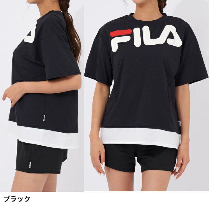 FILA フィラ 水着 レディース スイム シャツ セット ロゴTシャツ付き タンキニ 水着4点セット 324-601 女性サイズ FITNESS SWIM spocon-10000495 スポコン 楽天市場店 サンプル画像2