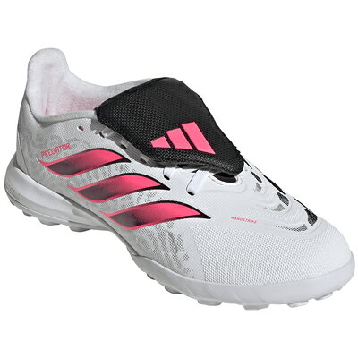 【adidas】アディダス　Jr.サッカートレーニングシューズ ジュニア サイズ 2026モデル ICHAOS VS CONTROL PACK PREDATOR LEAGUE FT TF J プレデター LEAGUE FT TF J プレデター リーグ FT TF J カラー：フットウェアホワイト/ソーラーターボ/コアブラック 2026年07月15日　発売開始モデル アッパー：合成素材 アウトソール：ターフタイプ ナノストライク テクノロジーが導く、 精密なボールコントロールを実現するサッカーシューズ。﻿ プレデター LEAGUE FT TF / ターフ用を履いて、 ピッチでお子さまの真の実力を発揮しよう。 若いプレーヤーが自信を持って 芝の上でスタイリッシュに輝けるようデザインされた一足。 アディダス独自の革新的なメッシュと ナノストライクテクノロジーで、 お子さまがゴール前でも高いコントロール力を発揮する。 ​軽量で柔らかなメッシュアッパーと 一体型オーバーレイがシュートの精度を高め、 ラバーアウトソールが確かなグリップ力を発揮。 Powerspineテクノロジーが力強いシュートも後押しし、 お子さまは集中してゲームが楽しめる。​ 折り返し仕様のシュータンがクラシックなスタイルを演出し、 アディダスの象徴的なブランドが映えるデザインに。 アディダスならではの品質とパフォーマンスを備え、 スタイリッシュで快適なサッカーシューズを履いて、 トレーニングや試合で限界に挑戦するお子さまの成長をサポートする。 ナノストライク： 軽量かつ柔らかなメッシュアッパーに、 ボールとのグリップをサポートするゾーンを追加。 正確なボールコントロールに貢献し、シュートやパスの精度を高める。​ フォールドオーバータン​： プレデターの象徴的な要素であるフォールドオーバータンが、 滑らかなキック面を生み出し、ボールを正確に捉える。​ ライトストライク： 軽量で優れたクッション性が、快適な履き心地を実現。​ レギュラーフィット、 シューレース、 合成素材とテキスタイルのアッパー、 テキスタイルソックライナー、 ラバーアウトソール、 ナノストライク テクノロジー、 POWERSPINEテクノロジー、 商品は実販売と在庫を共有しているため、 在庫更新のタイミングにより、 在庫切れの場合やむをえず キャンセルさせていただく可能性があります 「evidence」 メーカー希望小売価格はメーカーカタログに基づいて掲載しています【adidas】アディダス　プレデター リーグ TF J 2026　モデル　サッカートレーニングシューズ 【adidas】アディダス　Jr. トレーニングシューズ ジュニア モデル 2026 モデル プレデター リーグ FT TF J アッパー：合成素材 アウトソール：ターフタイプ インソール：取外し不可 ナノストライク テクノロジーが導く、 精密なボールコントロールを実現するサッカーシューズ。﻿ プレデター LEAGUE FT TF / ターフ用を履いて、 ピッチでお子さまの真の実力を発揮しよう。 若いプレーヤーが自信を持って 芝の上でスタイリッシュに輝けるようデザインされた一足。 アディダス独自の革新的なメッシュと ナノストライクテクノロジーで、 お子さまがゴール前でも高いコントロール力を発揮する。 ​軽量で柔らかなメッシュアッパーと 一体型オーバーレイがシュートの精度を高め、 ラバーアウトソールが確かなグリップ力を発揮。 Powerspineテクノロジーが力強いシュートも後押しし、 お子さまは集中してゲームが楽しめる。​ 折り返し仕様のシュータンがクラシックなスタイルを演出し、 アディダスの象徴的なブランドが映えるデザインに。 アディダスならではの品質とパフォーマンスを備え、 スタイリッシュで快適なサッカーシューズを履いて、 トレーニングや試合で限界に挑戦するお子さまの成長をサポートする。 ナノストライク： 軽量かつ柔らかなメッシュアッパーに、 ボールとのグリップをサポートするゾーンを追加。 正確なボールコントロールに貢献し、シュートやパスの精度を高める。​ フォールドオーバータン​： プレデターの象徴的な要素であるフォールドオーバータンが、 滑らかなキック面を生み出し、ボールを正確に捉える。​ ライトストライク： 軽量で優れたクッション性が、快適な履き心地を実現。​ レギュラーフィット、 シューレース、 合成素材とテキスタイルのアッパー、 テキスタイルソックライナー、 ラバーアウトソール、 ナノストライク テクノロジー、 POWERSPINEテクノロジー、 【レーザーカラー】【彫刻マーク】シューズマーキング 【シールマーク】シューズマーキング