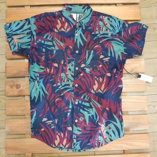Rakuten - ANALOG アナログ 【CROCKETT SHIRTS】 ネイビー Ssize 正規品 トップス 半袖シャツ アロハシャツ スリムフィット