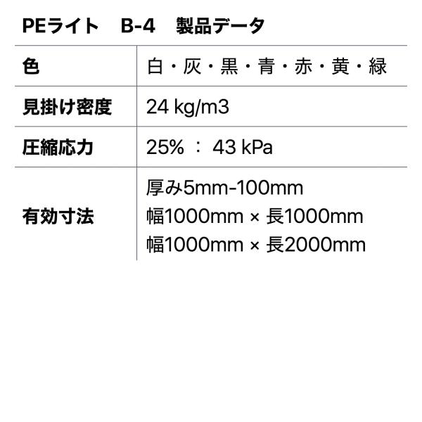 PEライト【B-4】【のり付き】【厚6.0mm1000mm×1000mm】ポリエチレンフォーム スポンジ 30倍発泡品 その軽さから、緩衝材、断熱材に幅広く使われています。 3