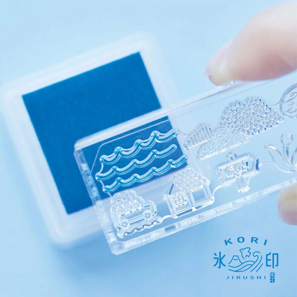 透明スタンプ 氷印 6個セット かわいい 紙製ボックス付き 手帳デコ ペーパークラフト アクリル 狙った..