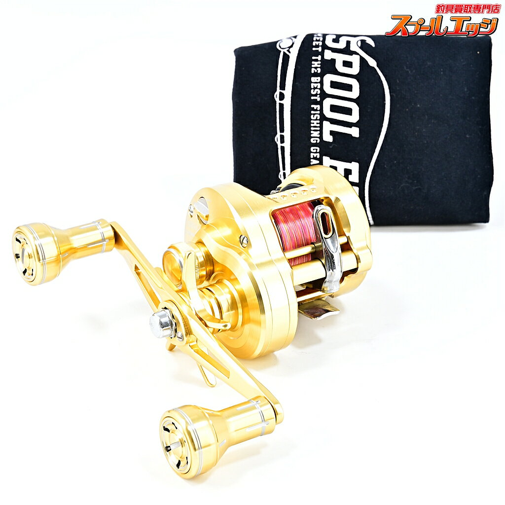 樂天商城 - 【中古】 シマノ 23カルカッタコンクエスト MD 300XG 夢屋25ダブルハンドルアルミノブ 60mmゴールド装着 SHIMANO m45529