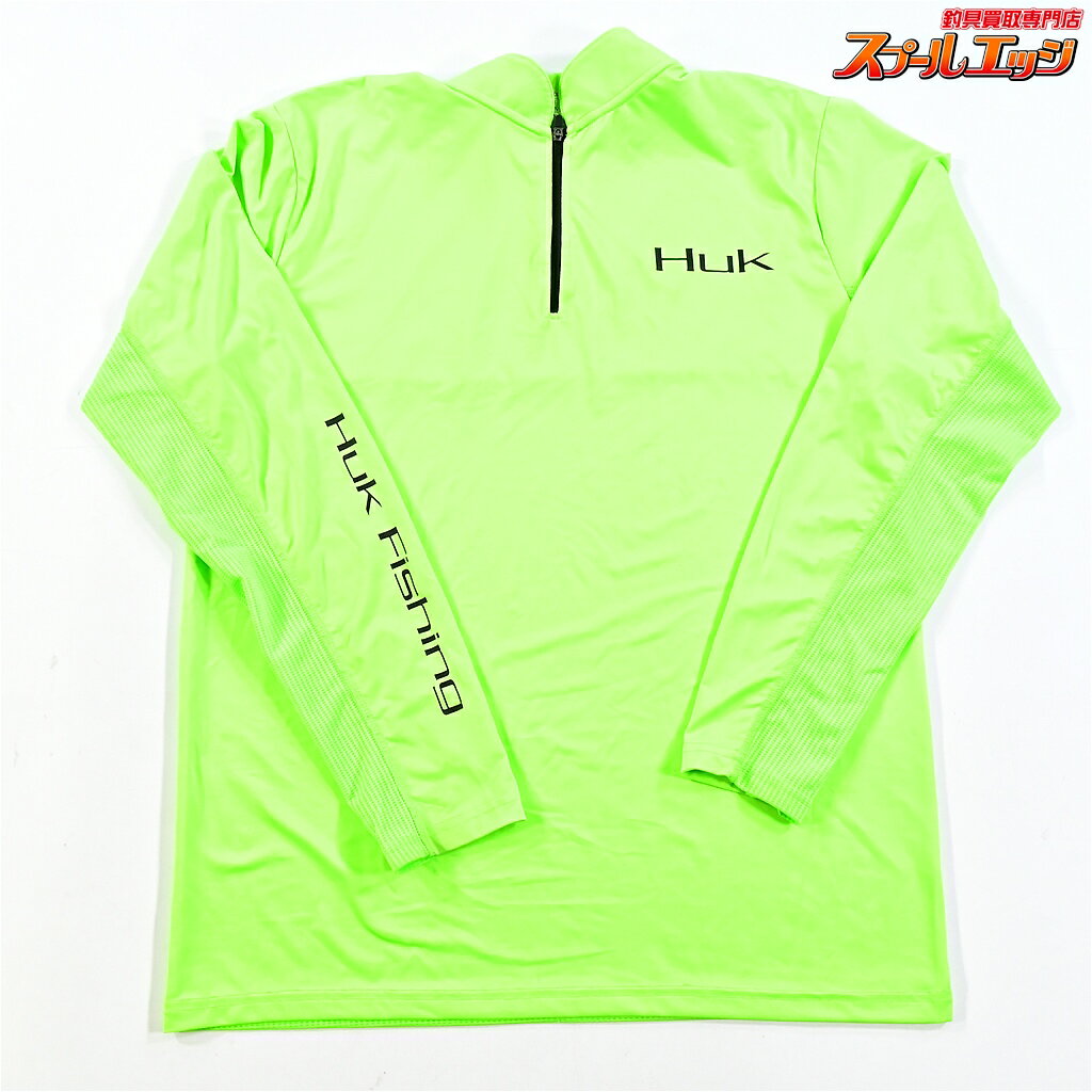 Rakuten - 【中古】 ハック パフォーマンスファブリックス 1/4ジッププルオーバー サイズS ライムグリーン Huk Performance Fabrics