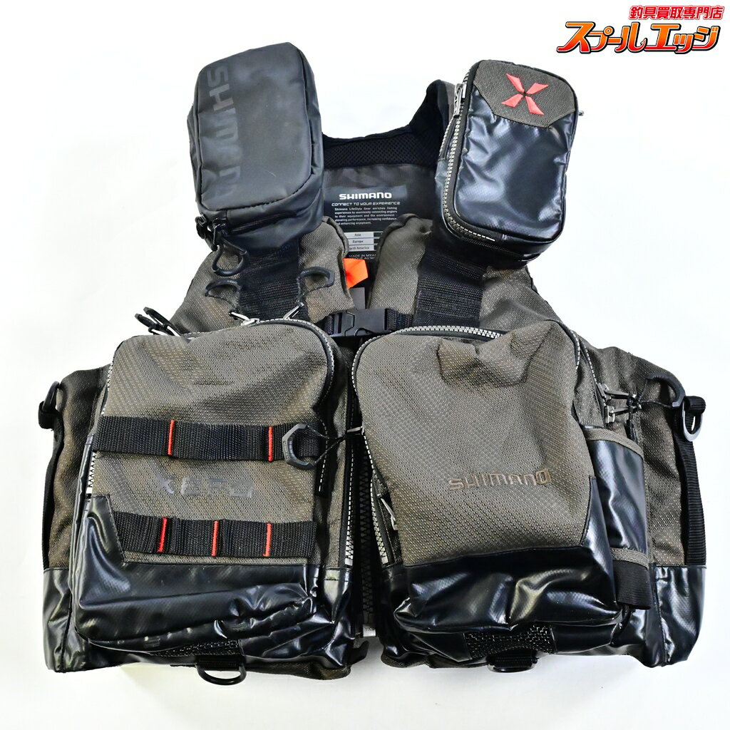 【中古】 シマノ ゼフォー アクトゲームベスト VF-274R サイズアジアM タングステン フィッシングポーチ BP-071S装着