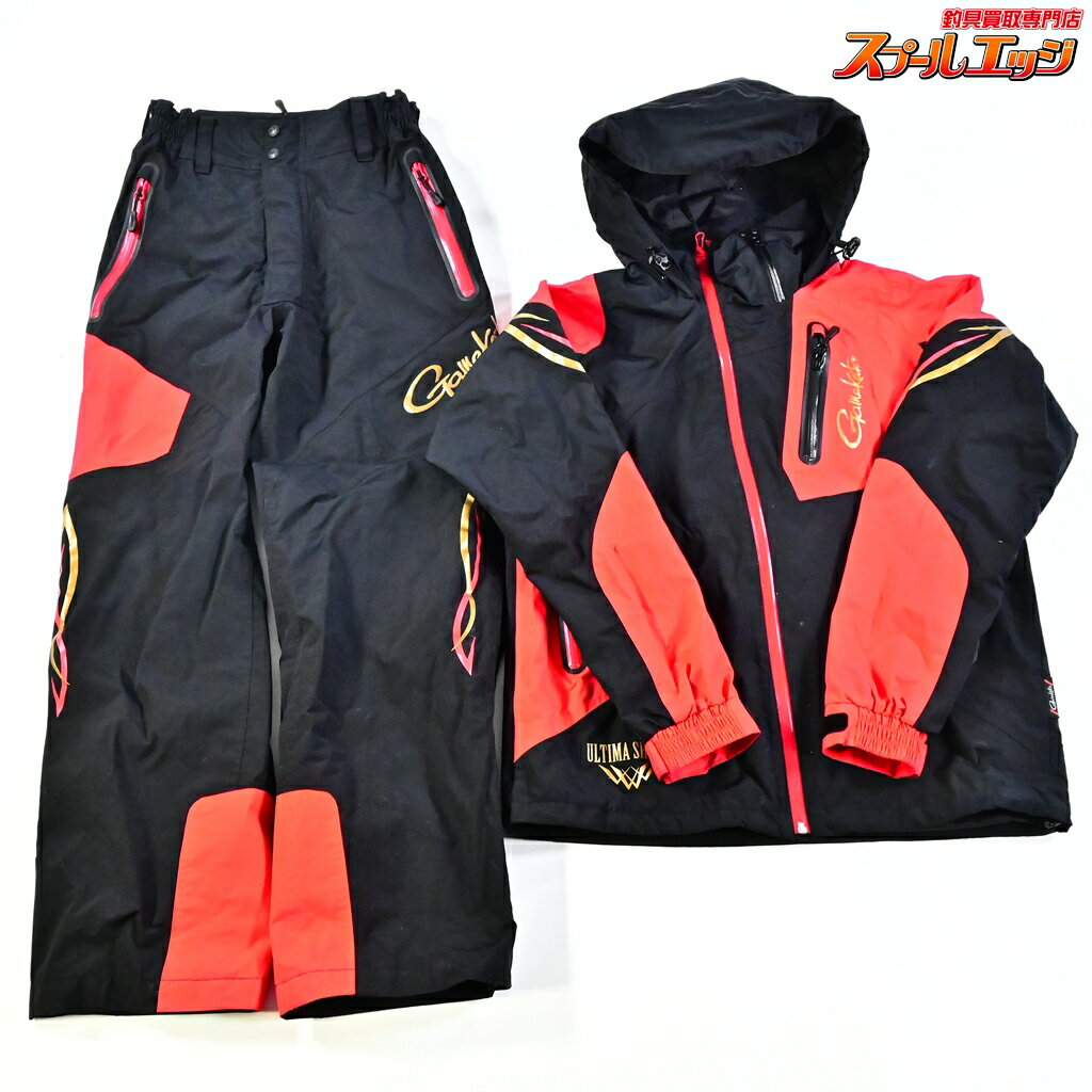 Rakuten - 【中古】 がまかつ アルテマシールド フィッシングレインスーツ GM-3570 ブラック/レッド サイズM GAMAKATSU