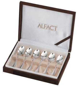 乐天商城 - ALFACT 洋白銀器マリアン コーヒースプーン6pc カトラリーセット (名入れ無料)【日本製/荒澤製作所】