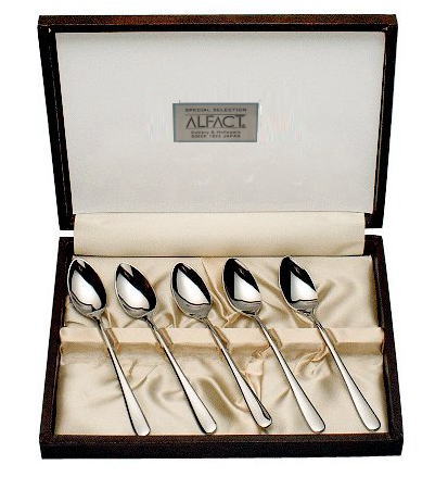 乐天商城 - ALFACT パークアベニュー ティースプーン5pc カトラリーセット (名入れ無料)【日本製/荒澤製作所】