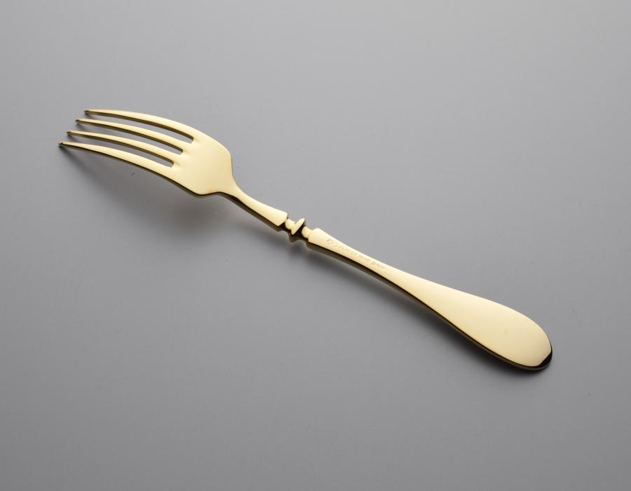 ALFACT ≪24金仕上≫シャルル・プレーン ディナーフォーク (名入れ無料)【日本製/荒澤製作所/カトラリー】 2