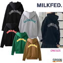 ミルクフェド スウェット MILKFED COPPER LOGO PATCH SWEAT HOODIE ブラック アッシュ ブラウン レッド グリーン ONESIZE 103214012008 トップス パーカー レディース カジュアル ガーリー 裏起毛 ドロップショルダー ベーシック 中学生 高校生 大学生 学生 トレンド