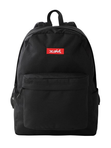 あす楽 送料無料 エックスガール X-girl MILLS LOGO ADVENTURE DAYPACK ブラック レッド マルチ ONESIZE 105215053002 | リュック バックパック レディース バッグ 通勤 通学 アウトドア 日本正規品 A4サイズ 大容量 刺繍 スポーティ メンズライク ロゴ