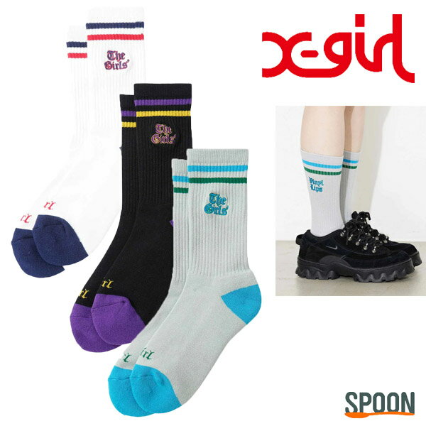 å å  ץ  奢 ǥ 󥺥饤 ȥ꡼  ɽ ֥å ץ ١å  ⹻ X-girl OLD ENGLISH LOGO LINE RIB SOCKS ۥ磻 ֥å 졼 ONESIZE 105223054012