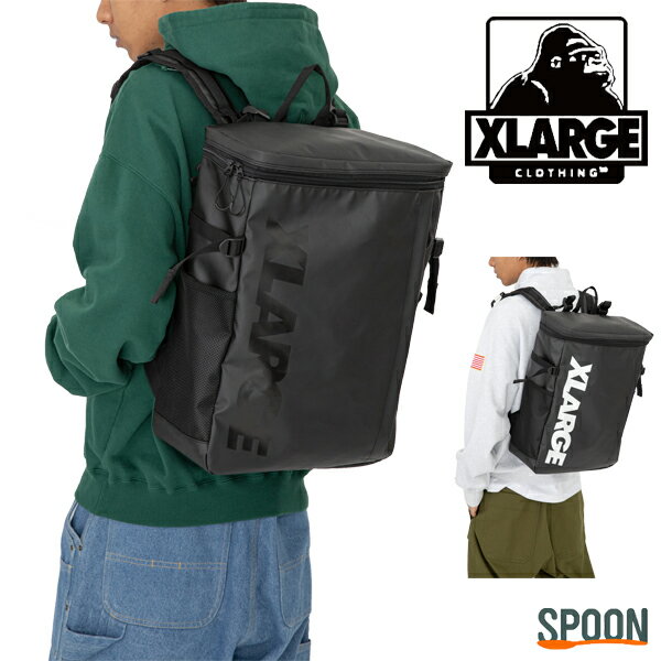 10%OFF XLARGE エクストララージ リュック XLARGE BOX STYLE BACKPACK 101231053008 xlarge カラビナ・サコッシュバッグ付き ボックススタイル パック 通勤 通学 新入学 新生活 新学期 中学生 高校生 大学生 学生 正規品 リュックサック ブラック ベージュ ONESIZE