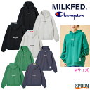 ミルクフェド パーカー MILKFED.×CHAMPION SWEAT HOODIE ブラック アッシュ グリーン ネイビー M 103223012016 トップス スウェット トレーナー ユニセックス パーカー レディース カジュアル ガーリー チャンピオン コラボ 中学生 高校生 大学生 学生 トレンド