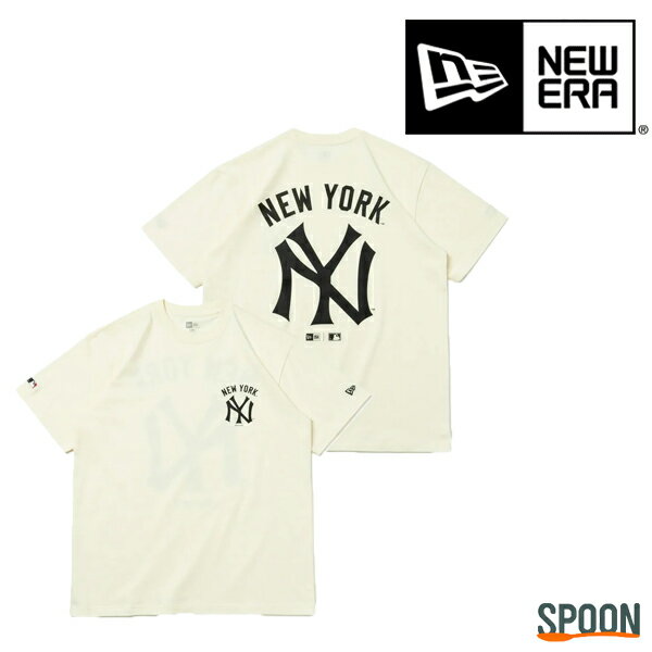 ニューエラ tシャツ メンズ トップス カットソー 半袖 コットン MLB ロゴt ティーシャツ カジュアル ストリート プリントロゴ NEWERA 半袖 コットン Tシャツ Cooperstown Apparel クーパーズタウン ニューヨーク・ヤンキース オフホワイト レギュラーフィット 13516794