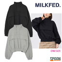 MILKFED ミルクフェド スウェット HALF ZIP SWEAT TOP 103234012012 トップス アノラック スウェット ガーリー ボーイッシュ スエット パーカー レディース オーバーサイズ メンズライク ロゴ刺繍 シンプル ラフ ショート丈 中学生 高校生 大学生