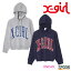 X-girl å ѡ COLLEGE LOGO KNIT HOODIE 105234015005 ˥å ˥åȥѡ ǥ С 󥺥饤 ӥå Ĺµ  ⹻   ȥ 롼ͥå  ݥ