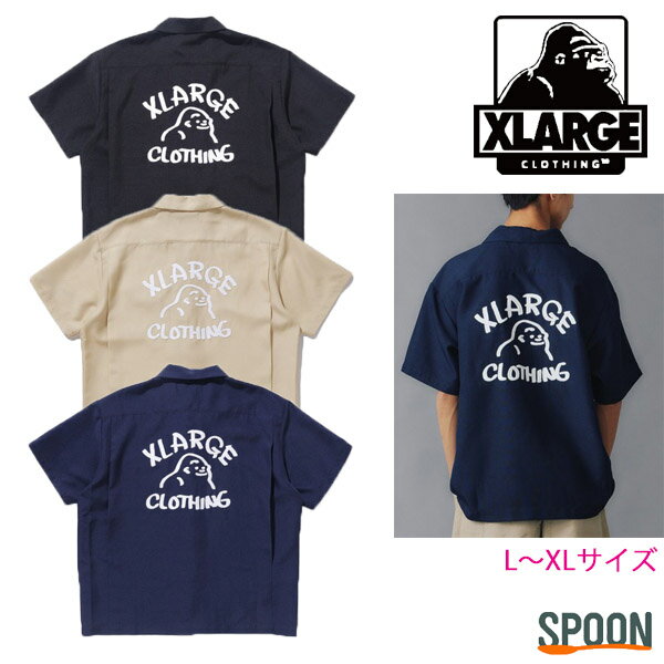 XLARGE ȥ顼 ȥåץ DRAWING OG S/S WORK SHIRT 101242014002    OG åȥĥ ١å ȥ꡼ 奢 ɽ  ⹻  ȥ