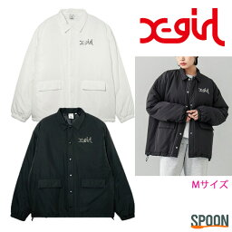 エックスガール コーチジャケット レディース X-girl エックスガール ジャケット PADDED COACH JACKET 105241021009 アウター ブルゾン レディース オーバーサイズ ドロップショルダー メンズライク スポーティ ロゴ 薄中綿入り コーチジャケット