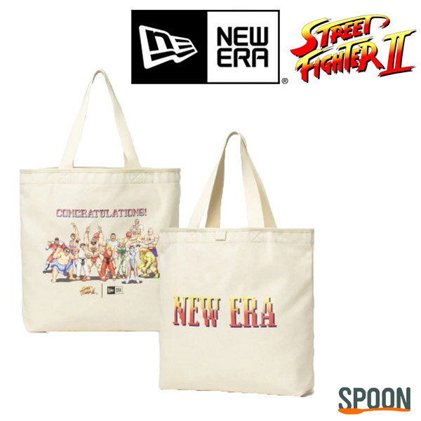 ニューエラ バッグ キャンバストート 22L STREET FIGHTER II ストリートファイターII CONGRATULATIONS アイボリー 通勤 通学 トートバッグ 肩掛け おしゃれ ブランド 人気 アウトドア 大学生 シンプル エコバッグ プレゼント 贈り物 学生 SF2 NEWERA