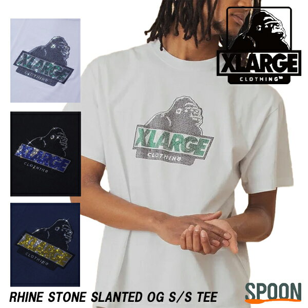 エクストララージ Tシャツ 半袖 XLARGE X-Large エクストラージ t シャツ メンズ ブランドtシャツ レディース ゴリラ プリント 半袖Tシャツ ラインストーン ロゴ ストリート系 ストリートTシャツ エクストラージTシャツ エックスラージ Xラージ