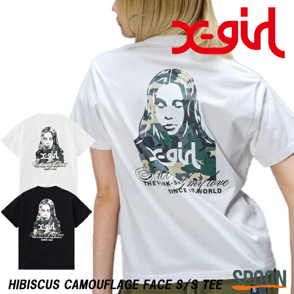 Rakuten - 【6/15まで限定クーポン】エックスガール tシャツ X-girl 半袖Tシャツ レディース 綿100% 半袖 トップス Xgirl Xガール カットソー ロゴt ティーシャツ バックプリント ハイビスカス柄 ストリート系 ストリート コットンtシャツ バックプリントtシャツ エックスガール