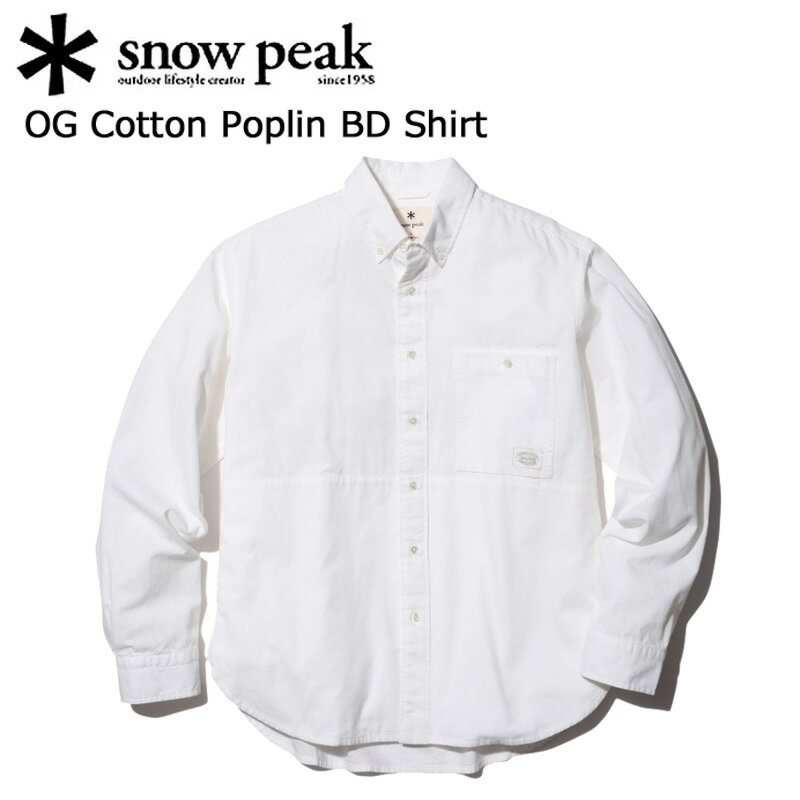 SALE！スノーピーク オーガニックコットン ポプリン ボタンダウンシャツ SH-22SU401 snow peak OG Cotton Poplin BD Shirt 