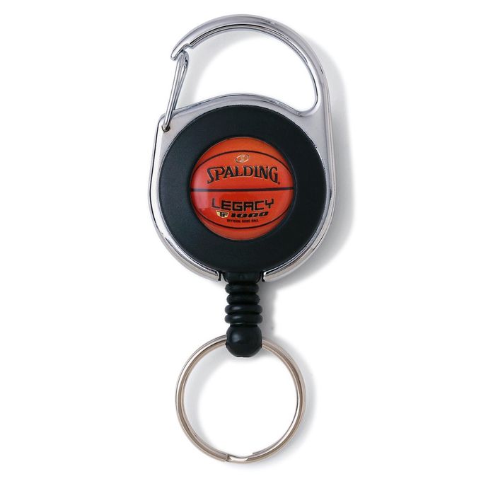 バスケットアクセサリー スポルディング SPALDING バスケットボール アクセサリー キーホルダー 小物 カラビナ リール レガシー 12-008BK 【2024SS】