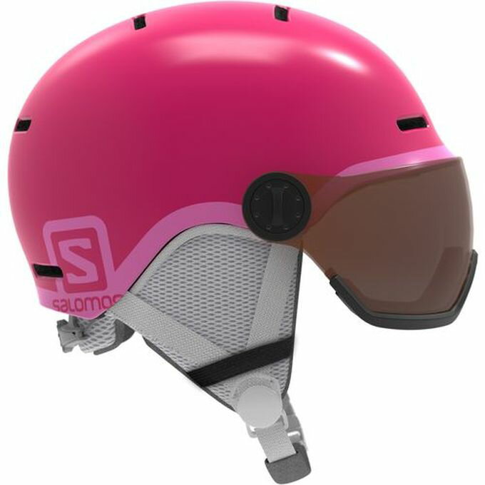 【クーポン発行中】サロモン SALOMON ジュニア ヘルメット HELMET GROM VISOR L39916200 GLOSSY PINK Flash Tonic Orange 【21-22 モデル】