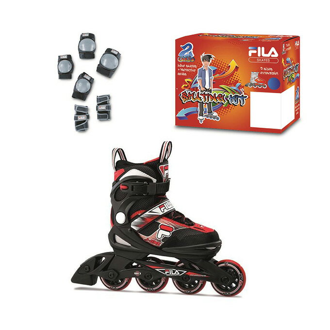 【クーポン発行中】 フィラ スケート FILA SKATES インラインスケート ジュニア プロテクター付き ボーイズ J-ONE COMBO 2 SET 10619160 【お買い得モデル】