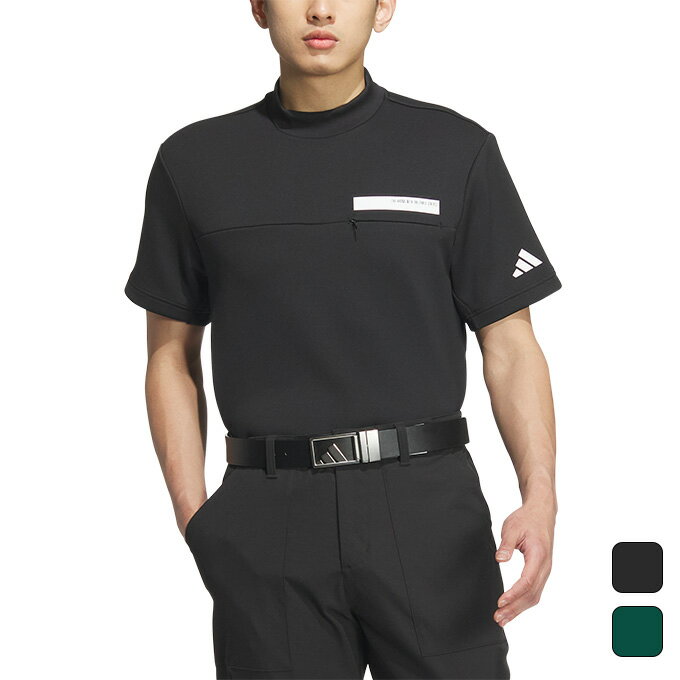 【お得なクーポン発行中】 アディダス ゴルフ adidas golf メンズ ゴルフ ウェア トップス チェストポケット付き モックネック 半袖シャツ JTY66 【2024FW】