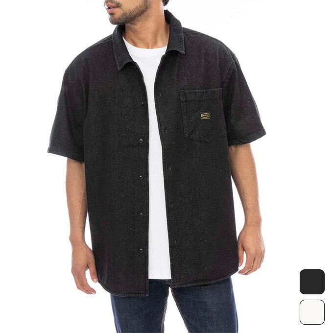 楽天SPOPIA NET SHOP【お得なクーポン発行中】 RVCA ルーカ メンズ スポーツ カジュアル ウェア トップス 半袖シャツ HS DENIM SHIRT BE04A148