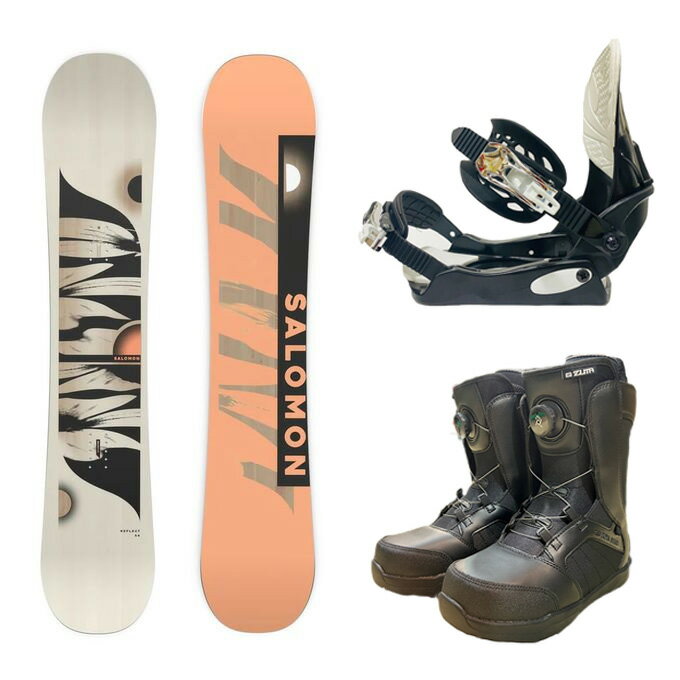 サロモンスノーボード SALOMON スノーボード レディース REFLECT WOMEN 23-24モデル スプーン SPOON スノーボードバインディング メンズ SR610 23-24モデル ツマスノーボード ZUMA スノーボードブーツ ユニセックス BULK TGF 23-24モデル 【スノーボード3点セット】のサムネイル