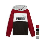 【お得なクーポン発行中】 プーマ PUMA キッズ ジュニア スポーツ カジュアル ウェア 長袖 プルオーバー パーカー ESS+カラーブロック スウェットフーディ 684028 【2024FW】