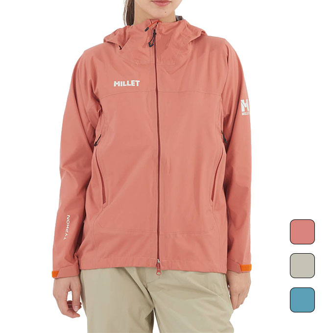 【お得なクーポン発行中】 ミレー MILLET レディース アウトドア ウェア アウター 長袖 防水 フルジップ レイン ジャケット TYPHON ST JKT...