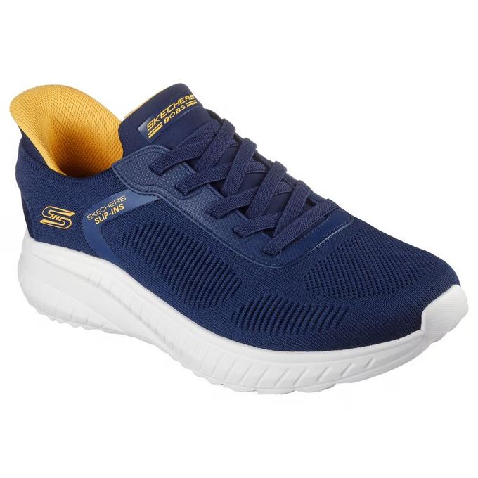 【2,000円OFFクーポン発行中】 スケッチャーズ Skechers メンズ カジュアル シューズ ボブス スポート スクワッド カオス ソリッド ステップ 118312W NVY