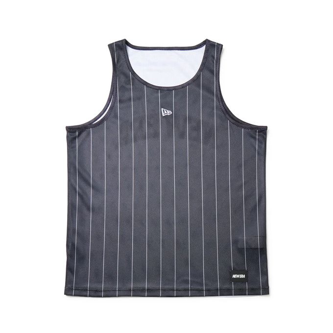 【2,000円OFFクーポン発行中】ニューエラ NEW ERA メンズ レディース バスケットボール ウェア タンクトップ PAB RV TANK FLAG COLLEGE BLK WHI 14674770 ブラック/ホワイト 【2025FW】