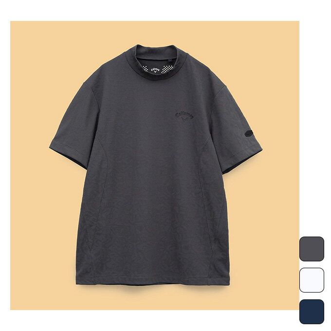 【2,000円OFFクーポン発行中】 キャロウェイ callaway メンズ ゴルフ ウェア トップス 半袖 幾何学ロゴ ジャカード半モックネックシャツ C25134106 【2025SS】