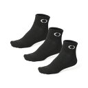 【お得なクーポン発行中】 オークリー OAKLEY メンズ ソックス 靴下 3足セット 3P SOCK 93238JP-01K JET BLACK