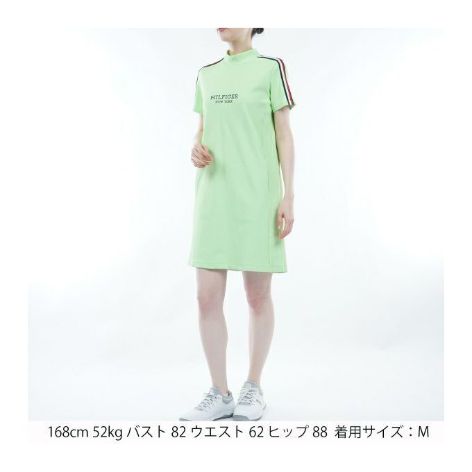 【2,000円OFFクーポン発行中】 トミーヒルフィガー TOMMY HILFIGER レディース ゴルフ ワンピース ハイテンション 半袖モックワンピース THLA423 68 【2024SS】