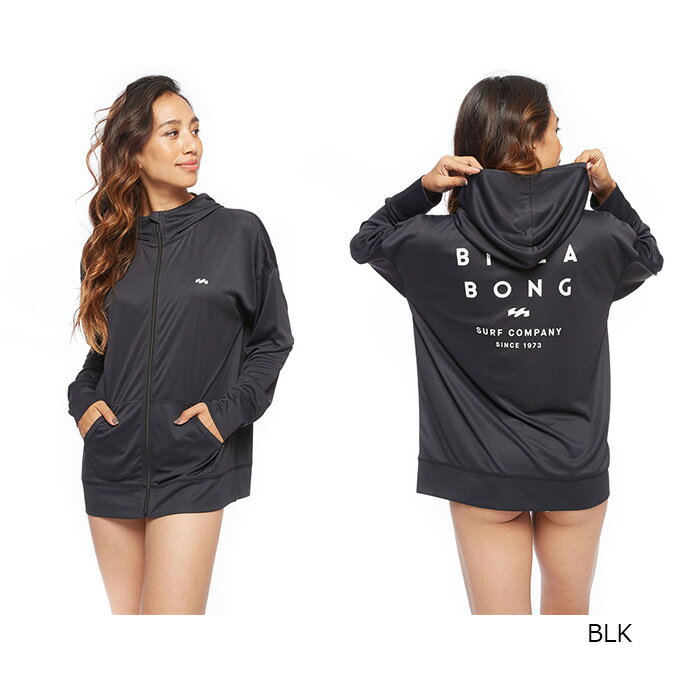 ＊クーポン発行中ビラボン BILLABONG レディース 長袖 ラッシュガード フルジップ パーカー BIG CLEAN LOGO ZIP UP LOOSE HOODED RASHGUARD BC013852 【2022SS】