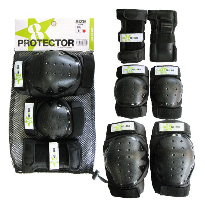 【2,000円OFFクーポン発行中】 ゴースケート GOSK8 ジュニア スケートボード プロテクター Jrプロテクター GOSK8 BK/LM 【2024SS...