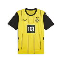プーマ PUMA メンズ サッカー ウエア トップス Tシャツ 半袖 BVB HOME ジャージ レプリカ 774946 【2024SS】