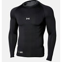 アンダーアーマー UNDER ARMOR 野球 MEN UAヒートギアアーマー コンプレッション ロングスリーブ クルー 1358646 001 Black 【2020SS】