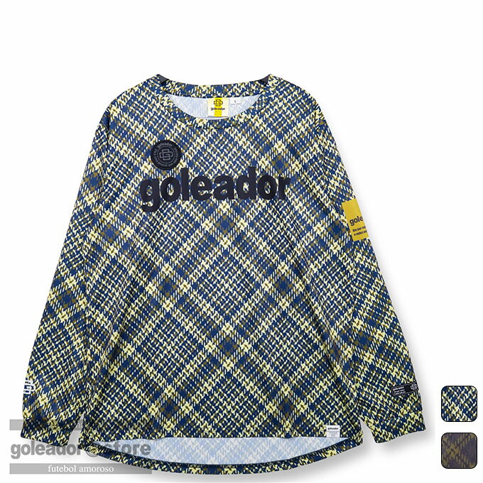 【お得なクーポン発行中】 ゴレアドール goleador メンズ レディース サッカー フットサル ウェア Tシャツ 長袖 昇華グレンチェックグラデーションプリント プラクティス ロングシャツ GD167 【2024FW】
