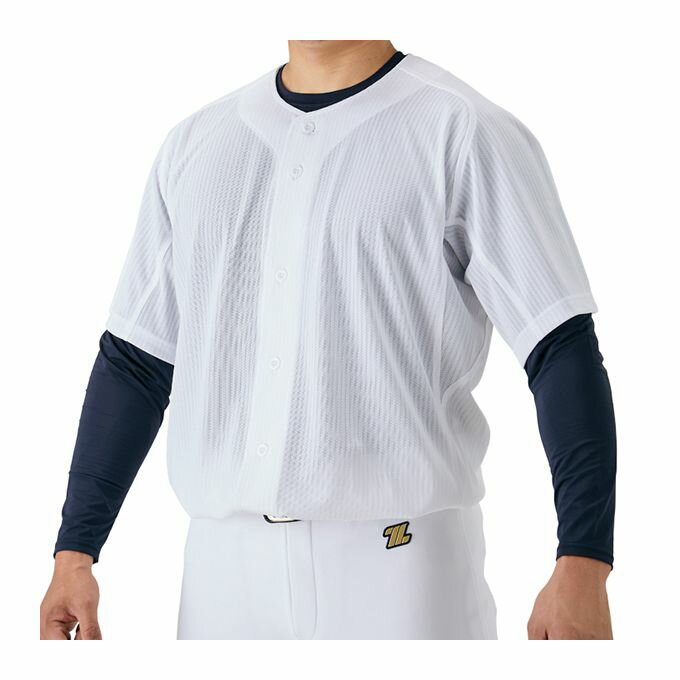 【2,000円OFFクーポン発行中】 ゼット ZETT 野球 ユニフォーム 練習着 メカパン メッシュフルオープンシャツ BU1281BMS 1100ホワイト 【2025SS】