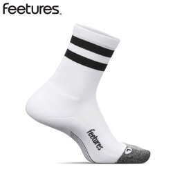 Feetures フィーチャーズ ランニングソックス 靴下 ELITE LIGHT CUSHION MINI CREW エリート ライトクッション ミニクルー WhiteHighTopStripe