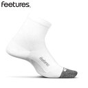 Feetures フィーチャーズ ランニングソックス 靴下 ELITE LIGHT CUSHION QUARTER エリート ライトクッション クォーターソックス White